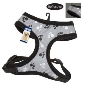 Casual Canine Reflective Pawprint Harness S Black