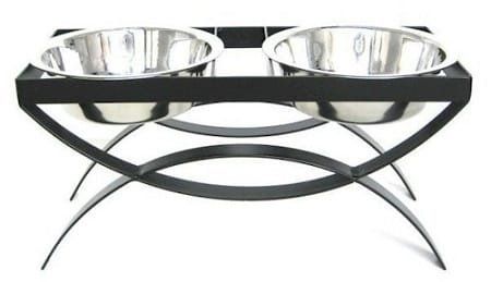 SeeSaw Double Elevated Dog Bowl Medium Black