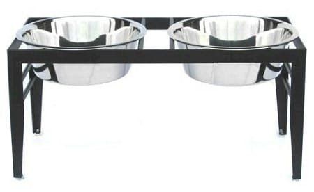Chariot Double Elevated Dog Bowl Small Black