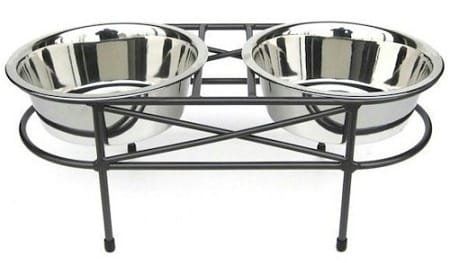 Mesh Elevated Double Dog Bowl Medium Black
