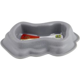 Zilla Decor Durable Dish for Reptiles Grey Medium 8.5 L x 7 inchW x 3.3 inchH inch