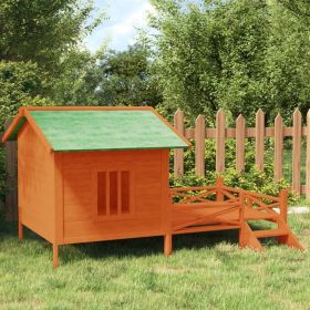 Dog Kennel Brown 62.6"x47.2"x34.8" Solid Wood Pine